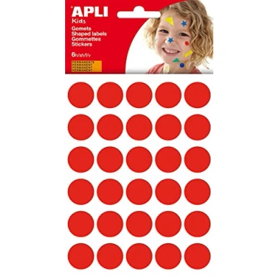 Afbeelding van Apli Kids Stickers, Cirkel Diameter 20 Mm, Blister Met 180 Stuks, Rood Stickers