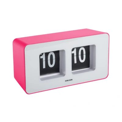 Afbeelding van Karlsson Wand/Tafelklok Funky Flip Helderroze