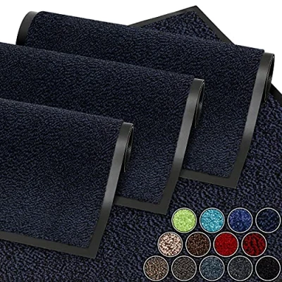 Afbeelding van GadHome Deurmat, blauw, 90 x 120 cm Deurmat voor buiten Waterdicht Wasbaar Robuust, Antislip Stofwerend hal, entree, keuken, slaapkamer
