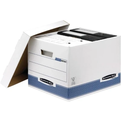 Afbeelding van Bankers Box opbergdoos standaard blauw wit A4
