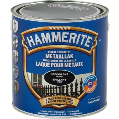 Afbeelding van Hammerite Metaallak Hoogglans Zwart 2.5L