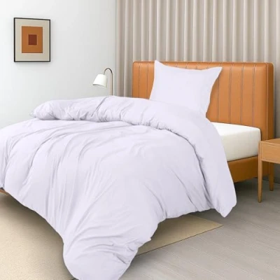 Afbeelding van Utopia Bedding Dekbedovertrekset Microvezel polyester dekbedovertrek 135 x 200 cm + 1 geplooide zoom kussensloop 80 wit