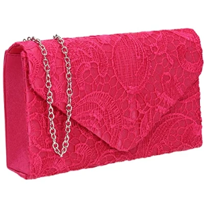 Afbeelding van SwankySwans Rachel Kanten clutch voor dames, Fuchsia