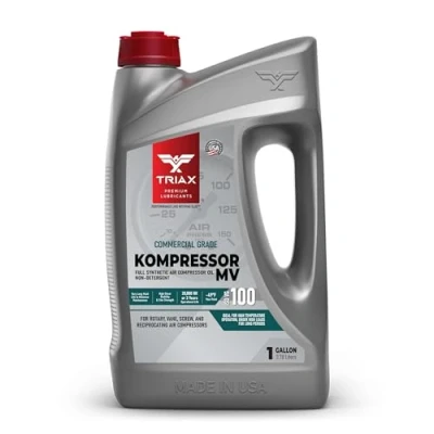 Afbeelding van TRIAX Kompressor MV ISO 100, Multi schroef, volledig synthetische luchtcompressorolie, zonder reinigingsmiddel, draaibaar, pallets, hoge temperatuur, 20.000 uur levensduur (1 gallon)