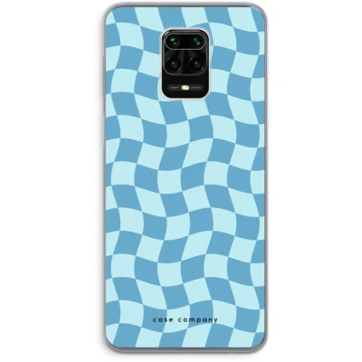 Afbeelding van Case Company® hoesje geschikt voor Xiaomi Redmi Note 9 Pro Grid Blauw Soft Cover Telefoonhoesje Bescherming aan alle Kanten en Schermrand