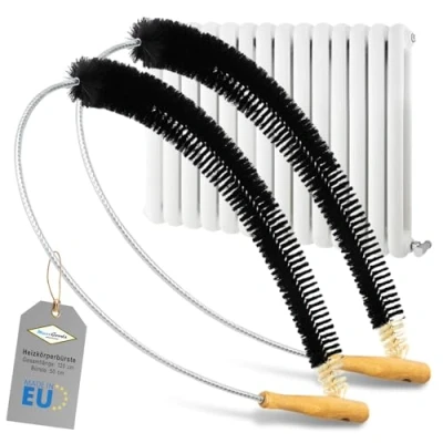 Afbeelding van MaxxGoods Radiator reinigingsborstel ca. 120 cm met geitenhaar haren, pak van 2
