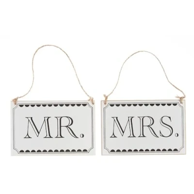 Afbeelding van Ginger Ray Mr &amp; Mrs bordjes