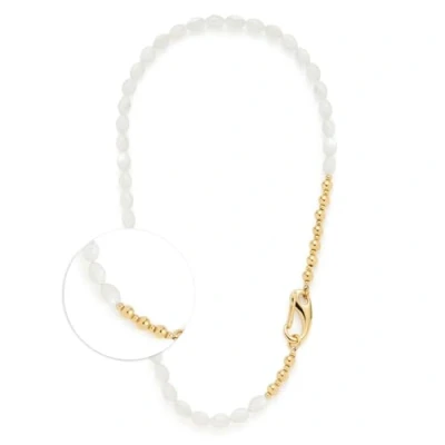 Afbeelding van Leonardo Ketting goldcoloured white, Dames, Maat: One Size, Gold coloured white