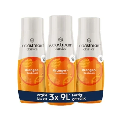 Afbeelding van SodaStream Sirop 3 x orange, 1 bouteille donne 9 litres de boisson prête à l&#039;emploi, préparé en quelques secondes et toujours frais, 440 ml