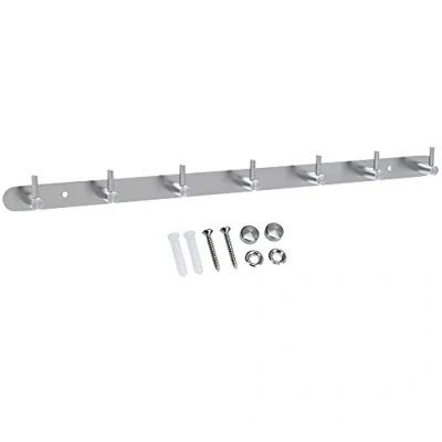 Afbeelding van Intirilife roestvrijstalen kapstok model B 7 haken jashaken in 5 verschillende designs