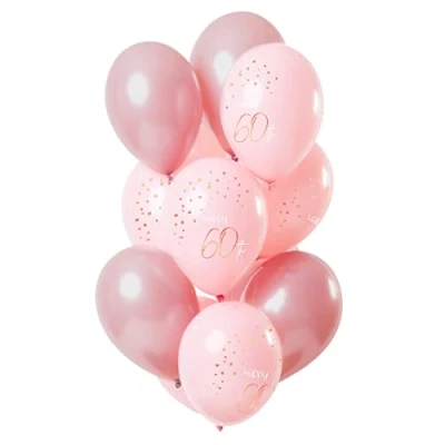 Afbeelding van Folat Ballonnen Elegant Lush Blush 60 jaar 30 cm 12 stuks