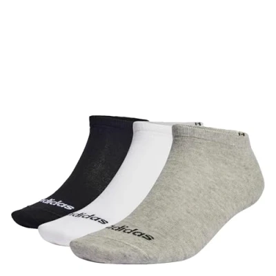 Afbeelding van adidas Uniseks Thin Linear 3 paar onzichtbare sokken