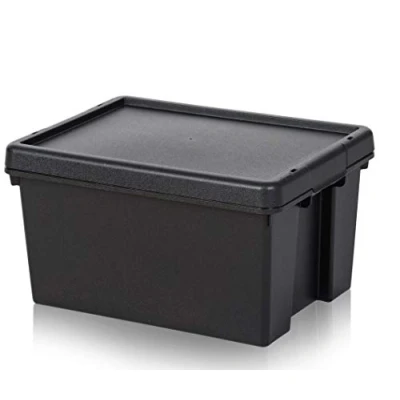 Afbeelding van Wham Bam Heavy Duty Set van 3 recyclingdozen 16 liter met deksel 39 x 29 21 cm zwart