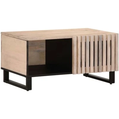 Afbeelding van Salontafel 80x51x40 cm massief mangohout wit