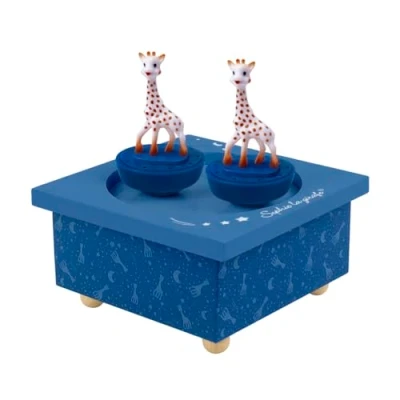 Afbeelding van Sophie de giraf Muziekdoosje Milky Way Dansende Sophie&#039;s Baby muziekdoos Kraamcadeau Babyshower cadeau Vanaf 12 maanden 11.5x11.5x8.5 cm Blauw