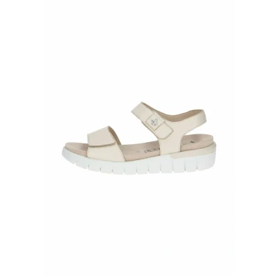 Afbeelding van Caprice Sandalen met plateauzool, Dames, Maat: 38, Cream perlato Leer