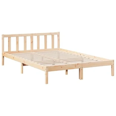 Image de vidaXL Cadre de lit extra long sans matelas 140x210 cm bois massif pin
