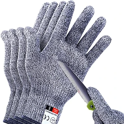 Afbeelding van Snijbestendige handschoenen in levensmiddelenkwaliteit, niveau 5 bescherming, snijhandschoenen voor keuken, vleessnijden, houtsnijwerk, mandoline en meer, 2 paar (M L), THOMEN