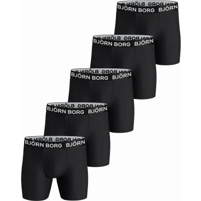 Afbeelding van Björn Borg Heren Onderbroeken 5 Pack Performance Boxers Zwart Maat M