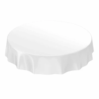 Afbeelding van ANRO Afwasbaar tafelzeil, wit, effen, mat, rond, 120 cm