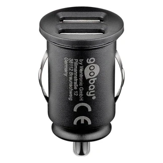 Afbeelding van Dubbele USB autolader (2xUSB) 12W max 2,4A (12/24V) 2xUSB