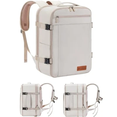 Afbeelding van MOCOCITO reistas, rugzak, cabinebagage, cabinetas, Ryanair, voor 40 x 25 20 cm, Beige Crème, Reistas