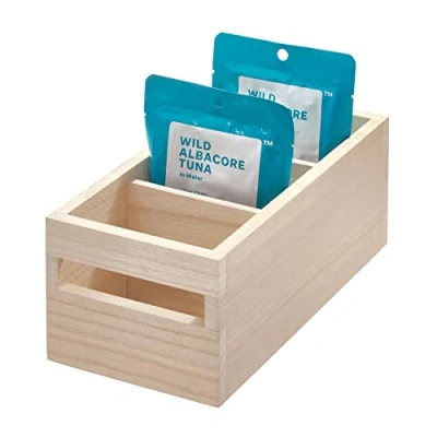 Afbeelding van iDesign Houten bakje met verdeelschotten 33120EU Sorteervakken &amp; Stapelbaar Duurzaam