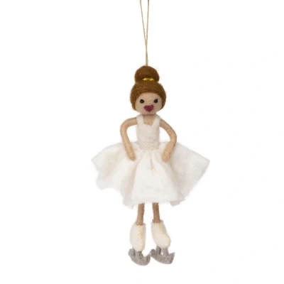 Afbeelding van Sjaal met Verhaal Decoratie Hanger Kunstschaatsster Wit