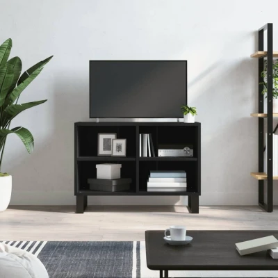 Afbeelding van Tv meubel 69,5x30x50 cm bewerkt hout zwart