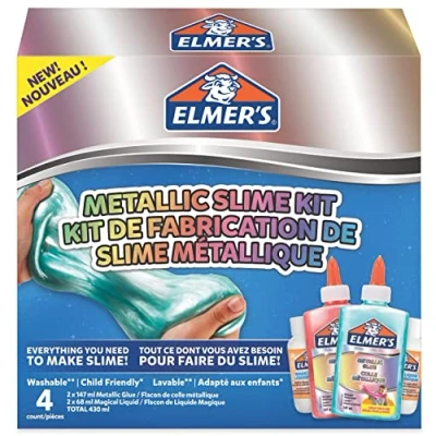 Afbeelding van metallic slijmpakket van Elmer&#039;s Slijmbenodigdheden, inclusief PVA lijm Met Magical Liquid slijmactivator 4 delig pakket