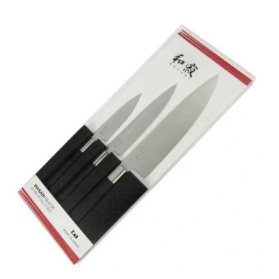 Afbeelding van Kai Messenset Wasabi Black (Officemes + Universeel Mes Koksmes) 3 delig