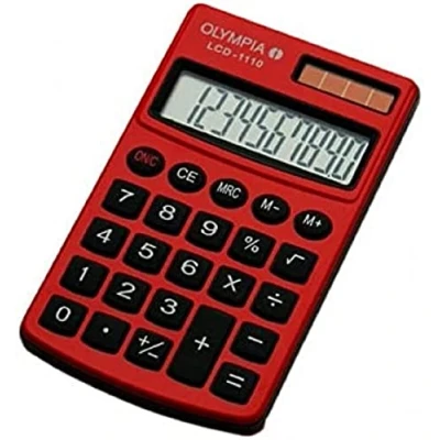 Afbeelding van Olympia LCD 1110 Zakrekenmachine Rood Aantal displayposities: 10 werkt op zonne energie, batterijen (b x h d) 70 117 mm