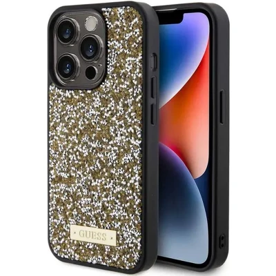 Afbeelding van Guess Rhinestones Back Case Geschikt voor Apple iPhone 15 Pro Max (6.7&quot;) Goud