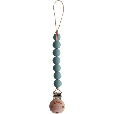 Afbeelding van Mushie siliconen speenkoord Cadet blue speenketting pacifier clip