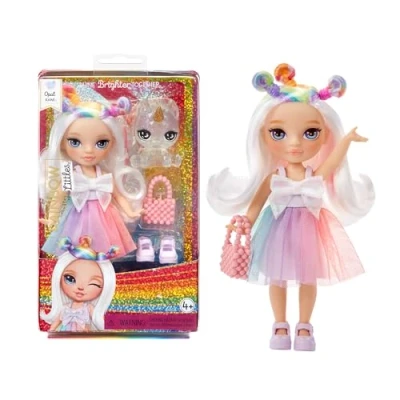 Image de Rainbow High Littles Opal Raine Petite Poupée Mannequin Articulée Arc en Ciel de 14 cm avec Sac à Main et Licorne Magique Convient aux Enfants Collectionneurs