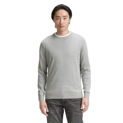 Afbeelding van TOM Tailor Basic CREW NECK Trui, Heren, Maat: 3XL, Light soft grey melange