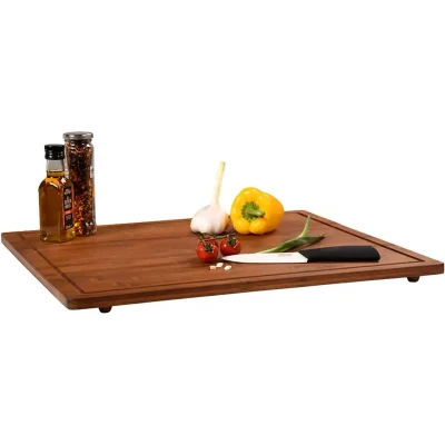 Afbeelding van XXL FSC® Houten Snijplank / Afdekplaat bamboe hout, Met Saprand Snij Plank Kookplaat Afm. 56 x 50 4 Cm