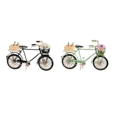 Afbeelding van Decoratieve figuren Home ESPRIT Zwart Munt Fiets Vintage 24 x 9 13 cm (2 Stuks)