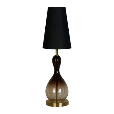 Afbeelding van Tafellamp Marakesh zwart/rookgrijs hoogte 67 cm textiel/glas