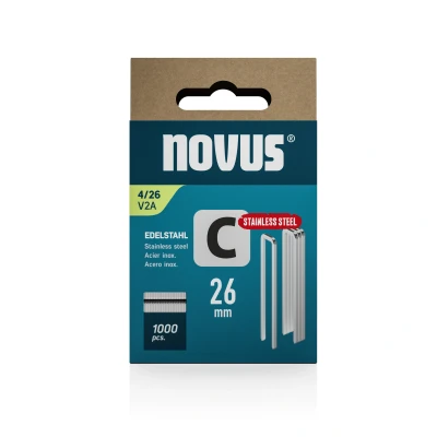 Afbeelding van Novus Niet met smalle rug C 4/26mm V2A RVS (1.000 stuks)
