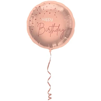 Afbeelding van Folat Folieballon Happy Birthday Elegant Lush Blush 45cm