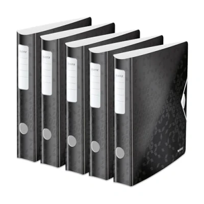 Afbeelding van Leitz WOW ordner Active rug van 6,5 cm, zwart 5 stuks