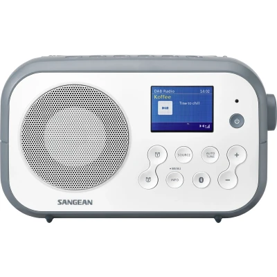 Afbeelding van Sangean DPR 42BT White Stone Blue DAB+/FM radio wit grijs met bluetooth werkt op batterijen/netadapter