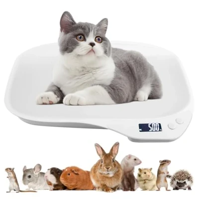 Afbeelding van Digitale mini weegschaal voor huisdieren, 15 kg (± 1 gram), met lcd display, elektronische keukenweegschaal, kittens, puppy&#039;s, hamsters