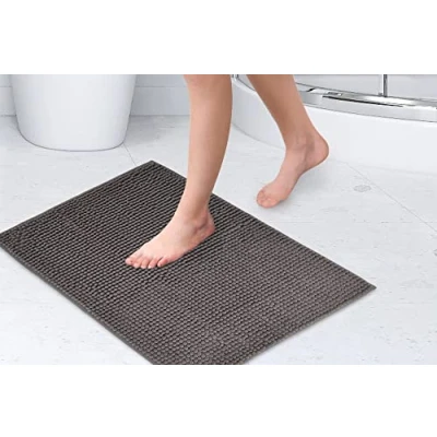 Afbeelding van Emma Barclay Noodle Badmat, antislip, zacht, grafiet, douchemat, 40 x 60 cm