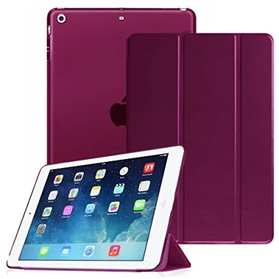 Afbeelding van Fintie Ultradunne beschermhoes voor iPad Air 2 (model 2014) / 2013) Ultralichte hoes met transparante achterkant automatische slaap /waakfunctie, paars