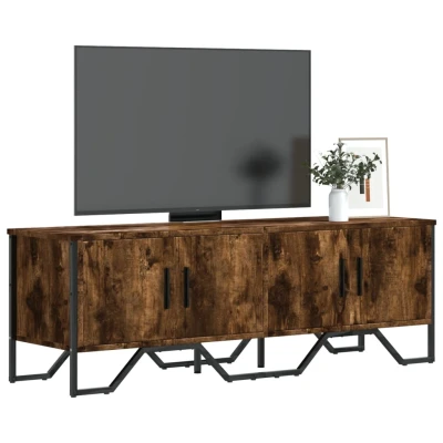 Afbeelding van Tv meubel 122x34x41 cm bewerkt hout gerookt eikenkleurig