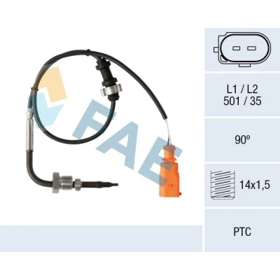 Afbeelding van FAE 68024 Sensoren na roetfilter VOLKSWAGEN: Polo V Hatchback, AUDI: A1 SKODA: Fabia 2