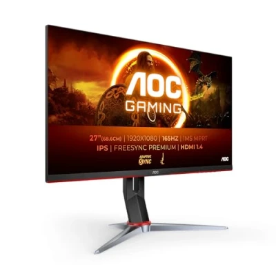 Afbeelding van AOC 27G2SP Gaming Monitor, 27 inch, 1920 x 1080, FHD, 165 Hz, 1ms, FreeSync Premium, HDMI, DisplayPort, zwart/rood