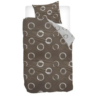 Afbeelding van Snoozing Lieve Flanel Dekbedovertrek Eenpersoons 140x200/220 cm + 1 kussensloop 60x70 Taupe